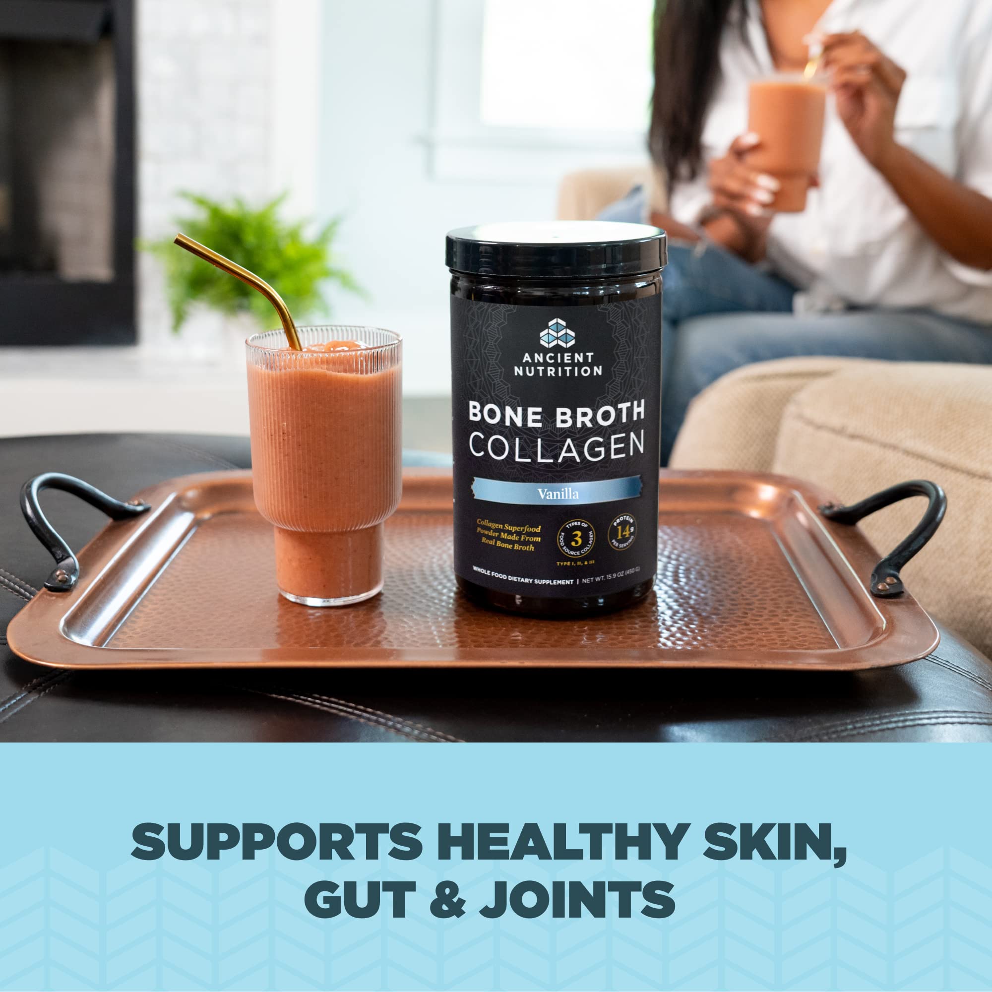 Ancient Nutrition Collagen Powder, Bone Broth Collagen, Vanilla, Hydrolyzed Multi Collagen Peptides, Supports Skin and Nails, Joint Supplement, 30 Servings, 18.3oz - Image 3
