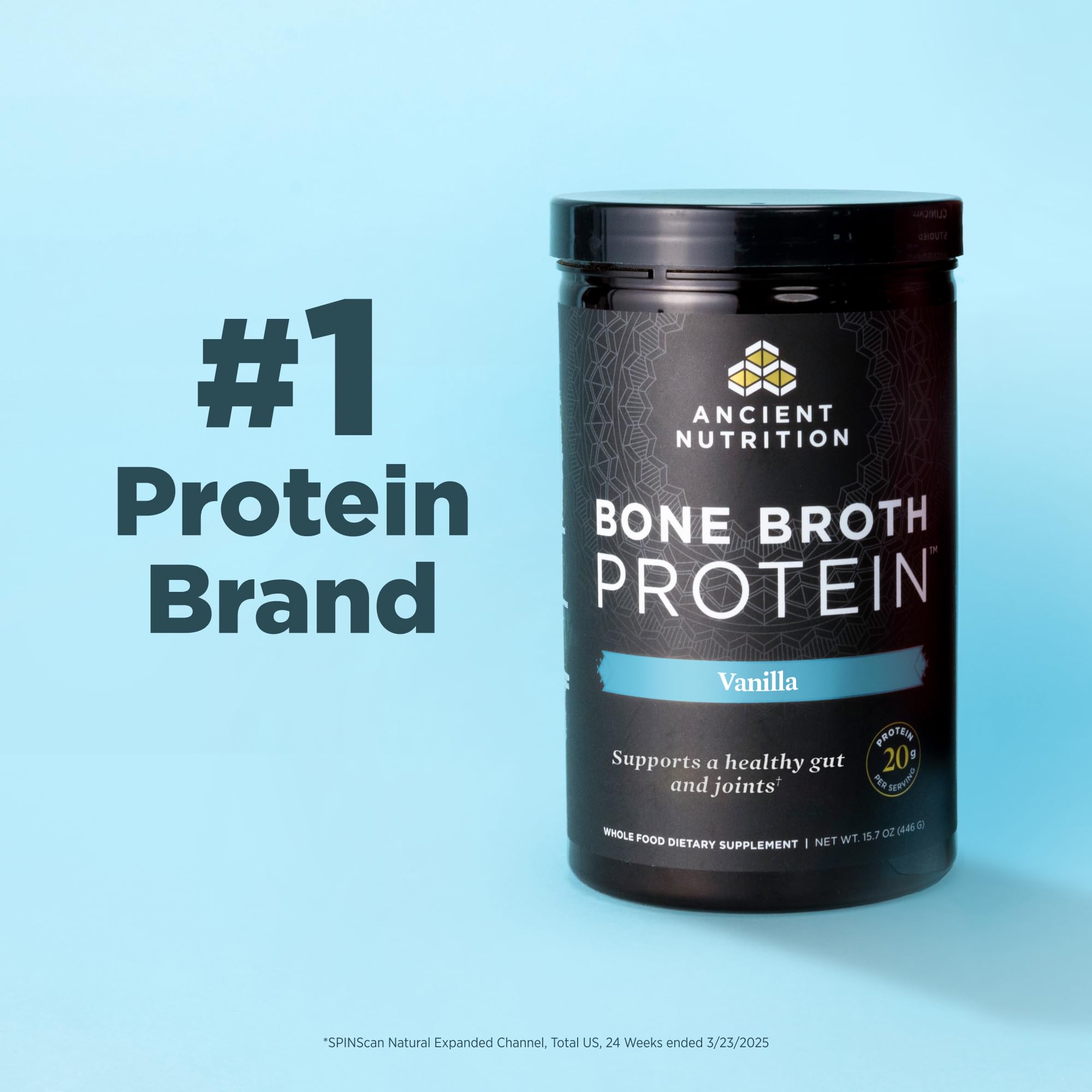Ancient Nutrition Grass Fed, Bone Broth Protein Powder, 20g Protein, Hydrolyzed Collagen Peptides, Keto & Paleo Friendly, Supports Joint, Gut Health, Vanilla, 15 Servings - Image 3
