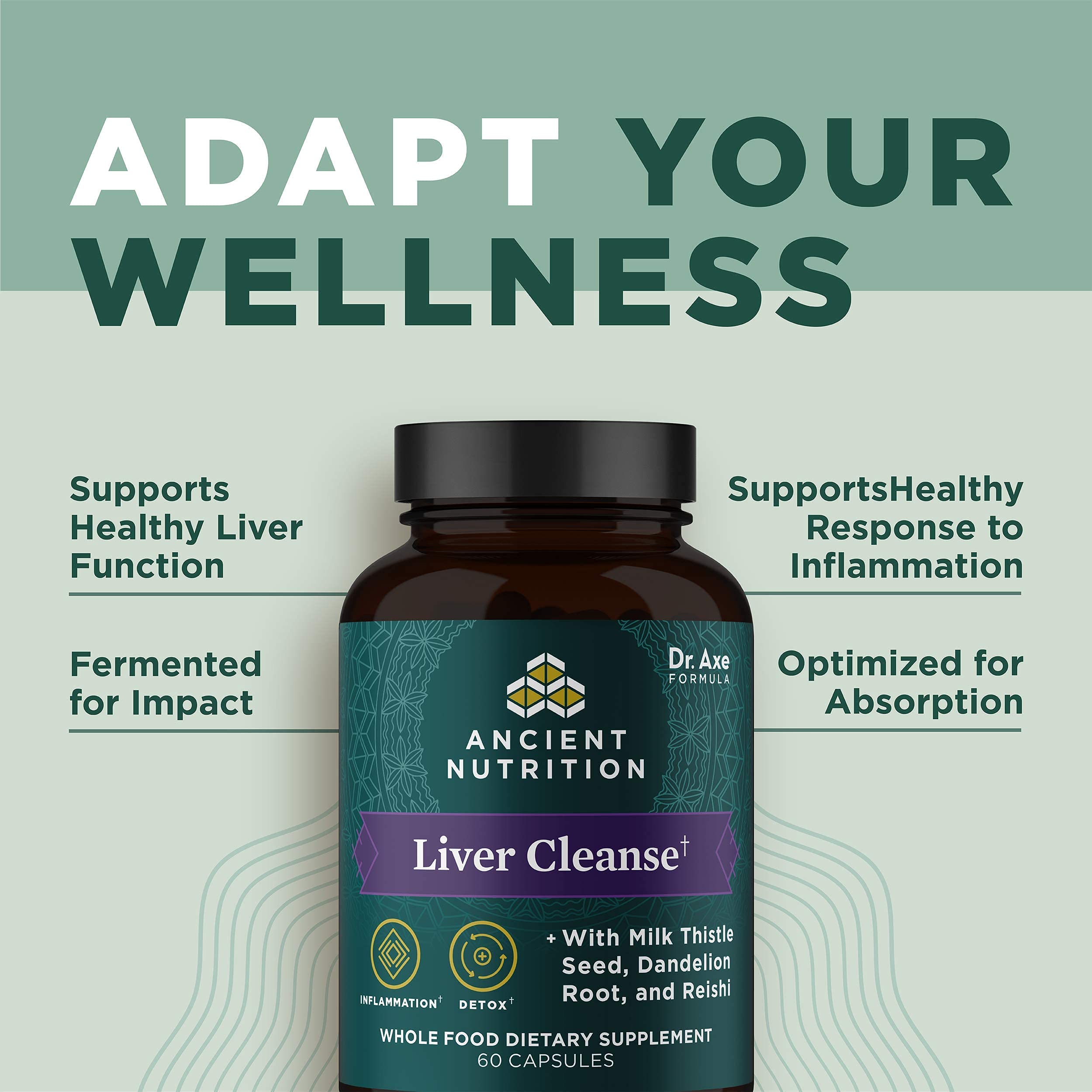 Ancient Nutrition Liver Detox Supplement, Ancient Herbals Liver Cleanse with Milk Thistle, Dandelion Root & Reishi for Optimal Liver Support, 1300mg, Gluten Free, 60 Count - Image 5