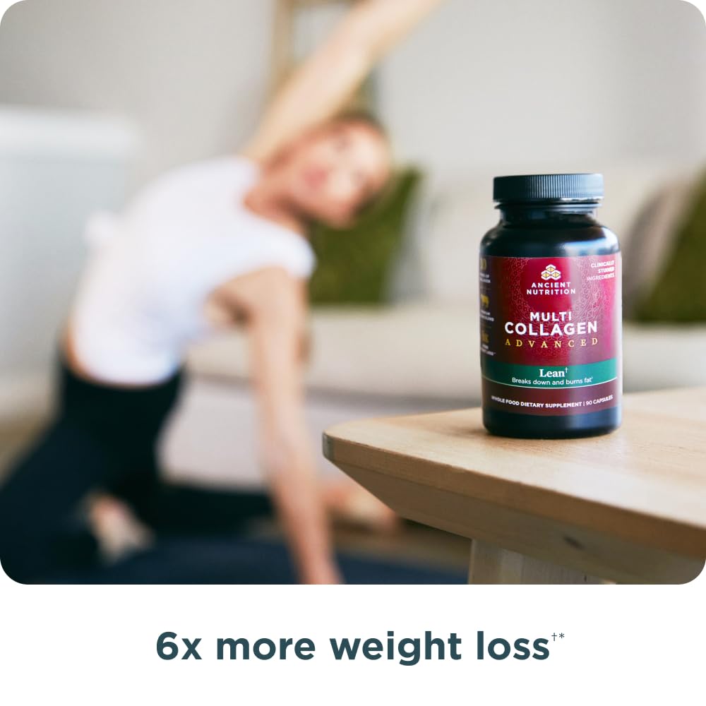 Ancient Nutrition Multi Collagen Advanced Lean with Probiotics, Hydrolyzed Collagen Peptides Supports Healthy Weight Loss and Fat Loss, 90 Count - Image 4