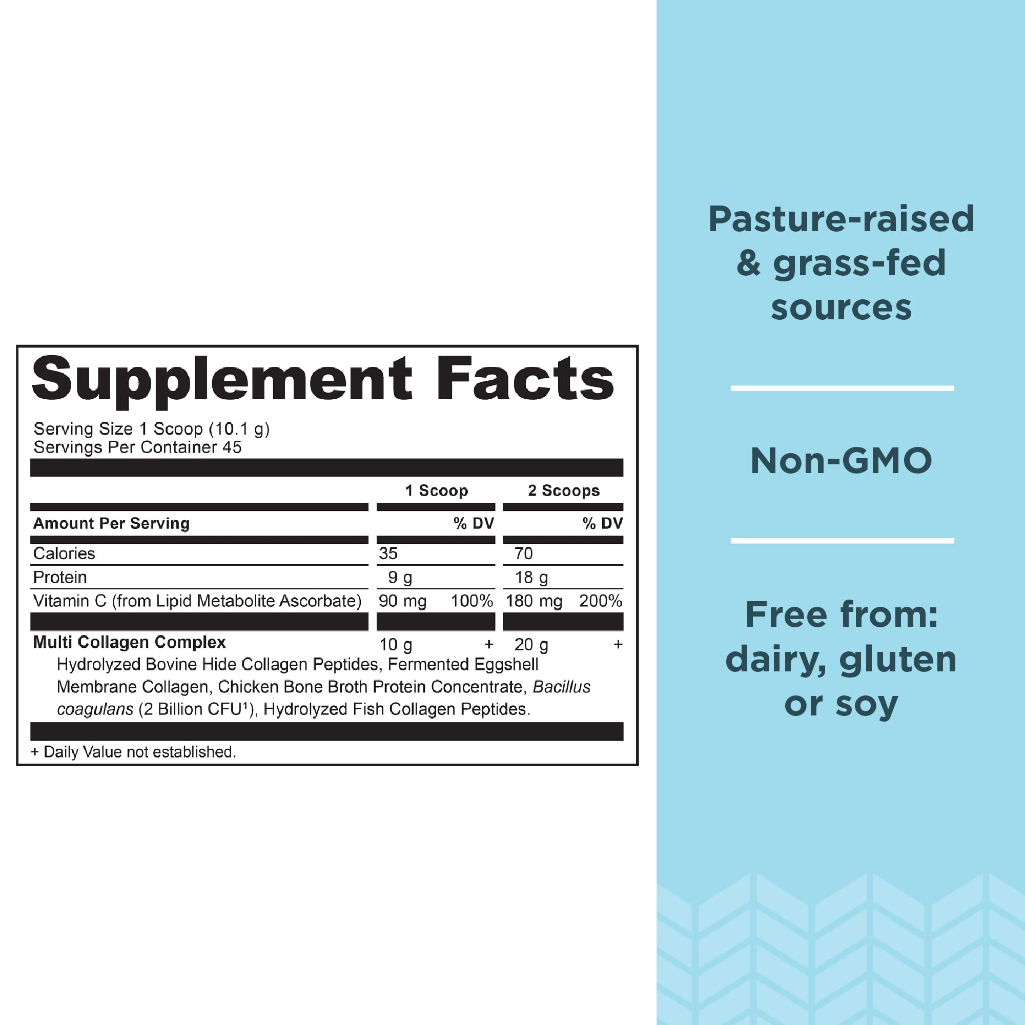 Ancient Nutrition Multi Collagen Protein Powder, Unflavored, 45 Servings + Multi Collagen Protein Powder Packets, Unflavored, 40 Packets - Image 3