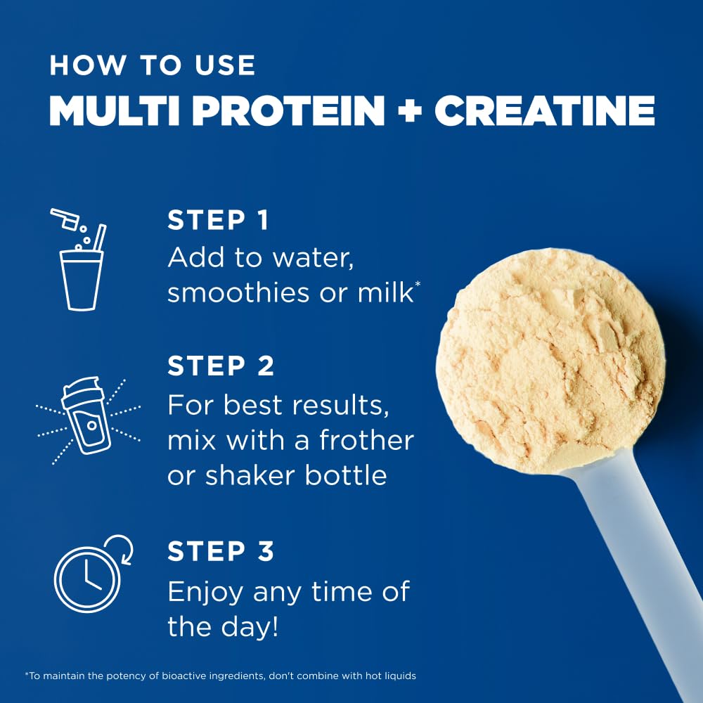 Ancient Nutrition Multi Protein Animal Based Powder + Creatine, 26g Protein, Grass Fed Whey, Bone Broth, Collagen Peptides, 5g Creatine Monohydrate, Colostrum & Probiotics, Vanilla Bean, 15 Servings - Image 7