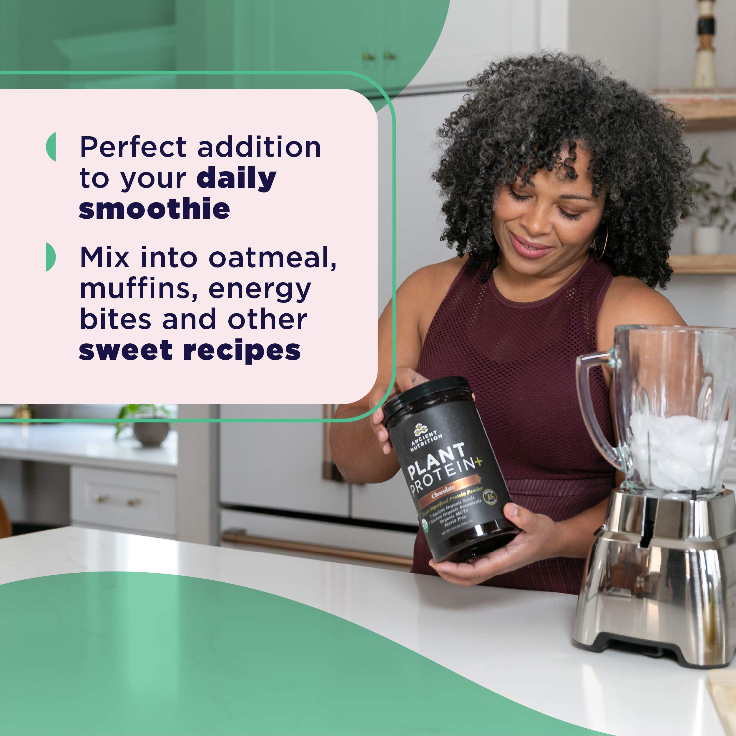 Ancient Nutrition Plant Based Protein Powder, Plant Protein+, Chocolate, Organic Vegan Superfoods Supplement, 15g Protein Per Serving, Gluten Free, Paleo Friendly 12 Serving - Image 5