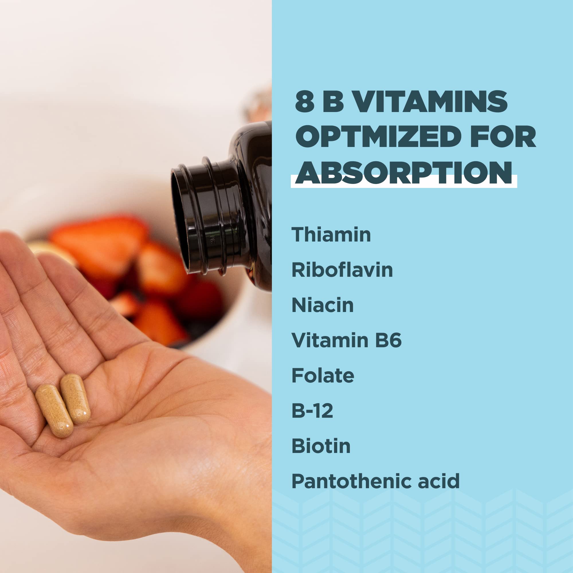 Ancient Nutrition Vitamin B Complex Supplement, 8 Balanced B-Vitamins, Supports Healthy Energy Levels, Adaptogenic Herbs, Enzyme Activated, Paleo & Keto Friendly, 60 Capsules - Image 4