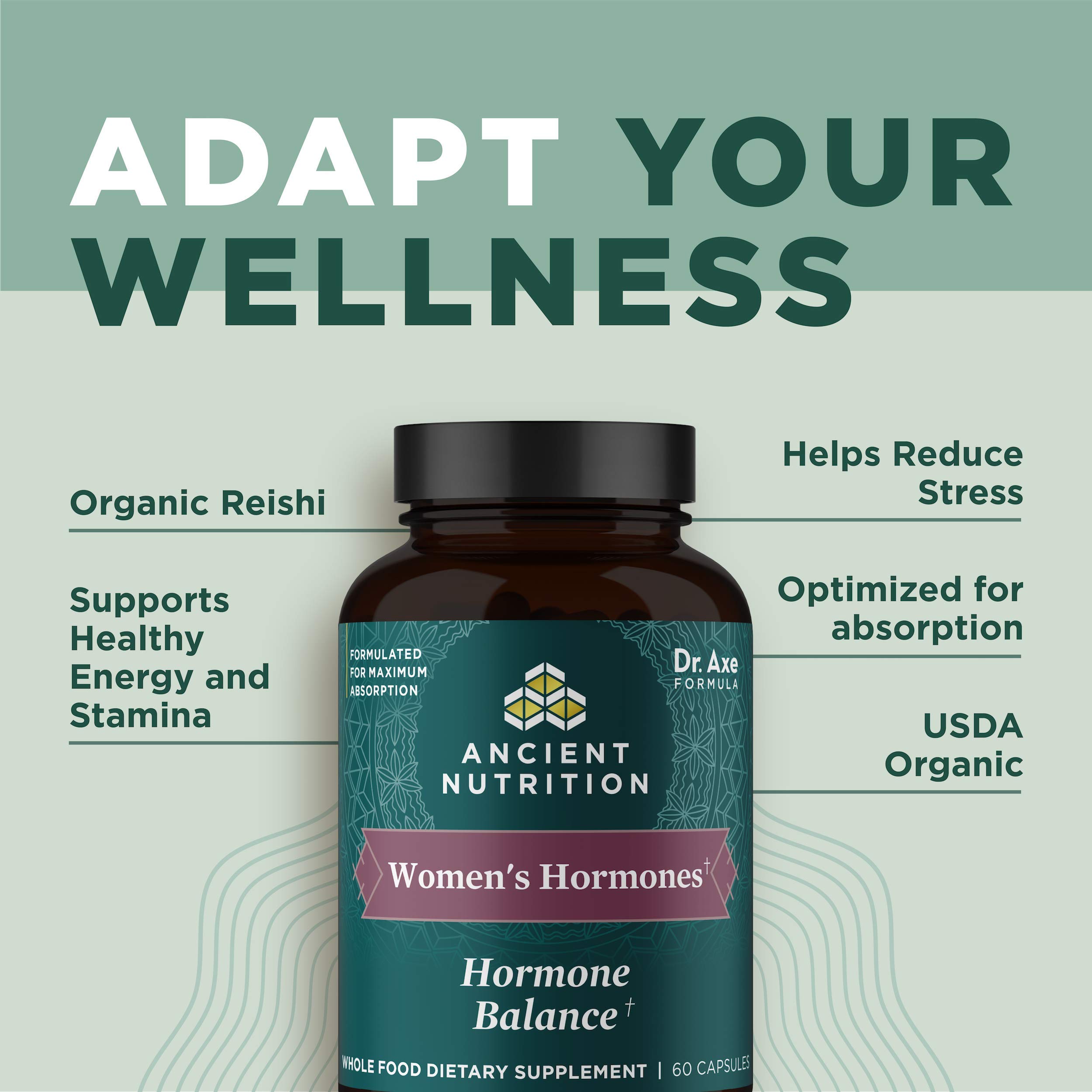 Ancient Nutrition Women's Hormones, Helps Reduce Stress, Supports Energy, Hormone Balance, Gluten Free, Paleo and Keto Friendly, 60 Capsules - Image 4